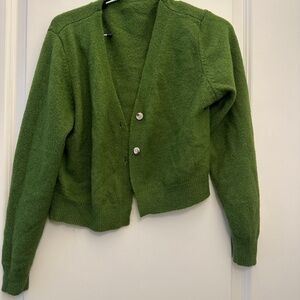 Green Women's Cardigan Sweater